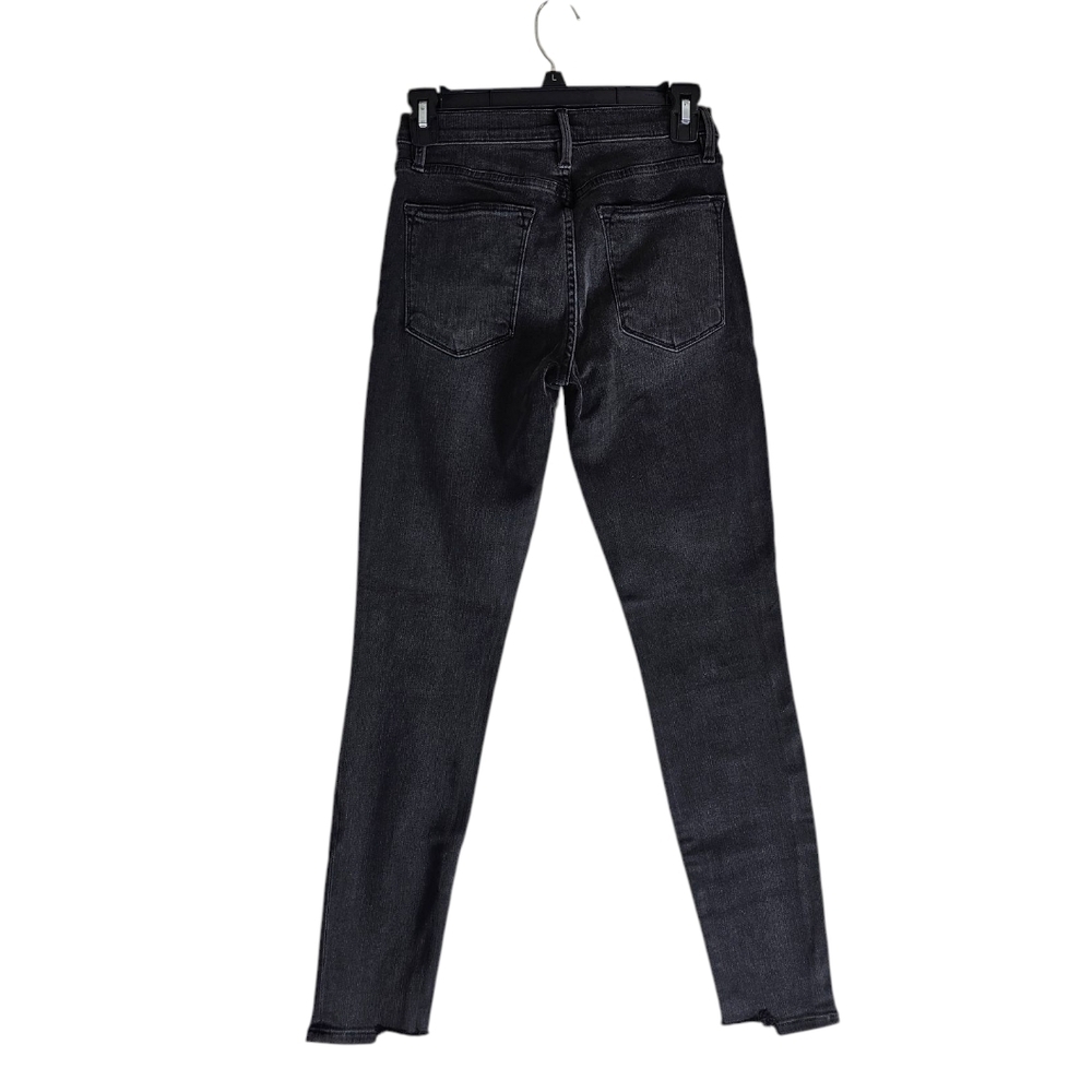 FRAME Denim Le High Skinny Black Gray Distressed Jeans 26 Preowned - Picture 2 of 10